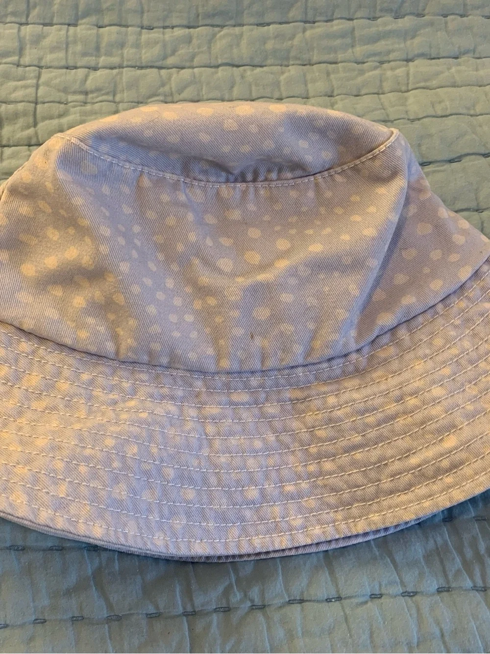 100% Cotton Billabong Lavender and White Polka Dot Bucket Hat